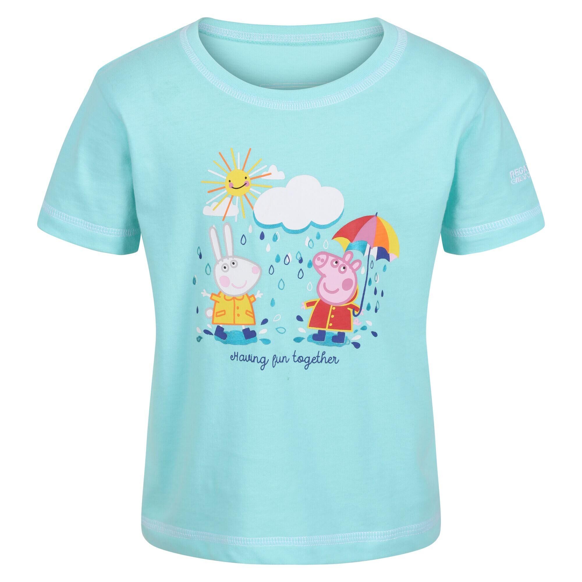 REGATTA Peppa Pig Kids Walking Short Sleeve T-Shirt - Aruba Blue