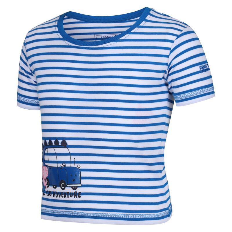 Peppa Stripe T-shirt de marche à manches courtes pour enfant - Bleu