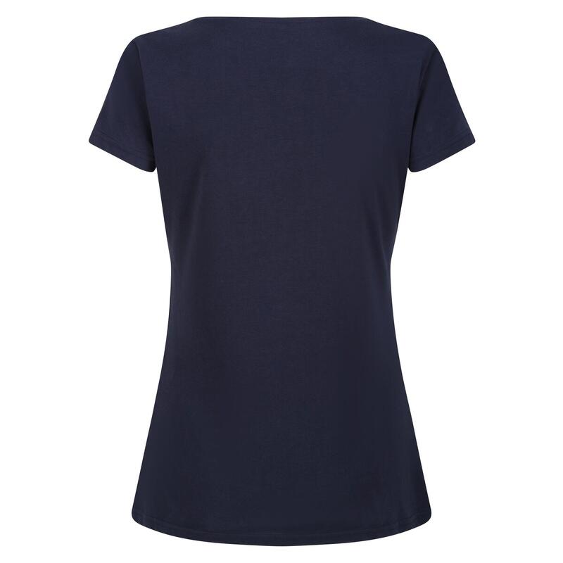 Carlie Fitness-T-shirt met korte mouwen voor dames - Marineblauw