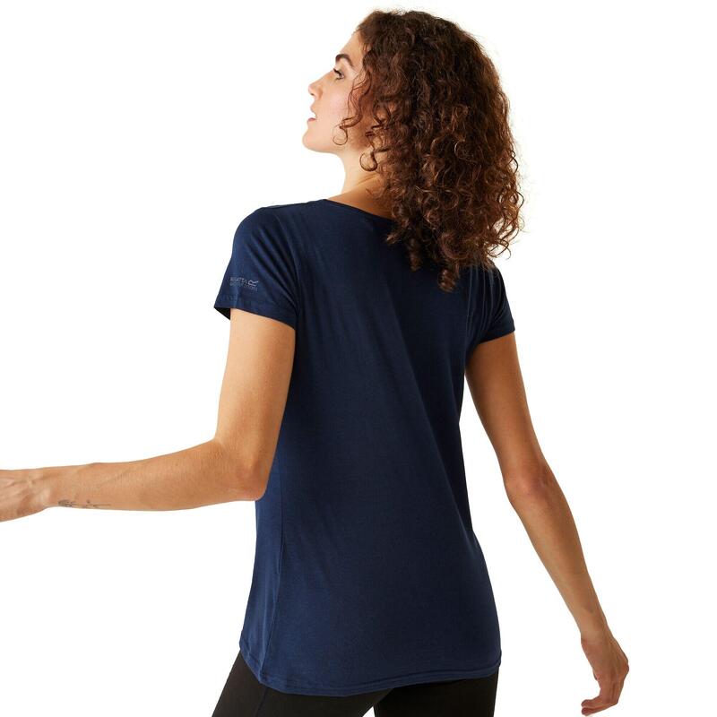Carlie Fitness-T-shirt met korte mouwen voor dames - Marineblauw