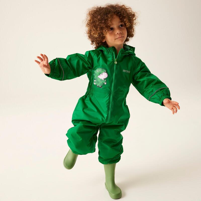 Peppa Pig Mudplay geÃ¯soleerd regenpak voor wandelingen voor kinderen - Groen