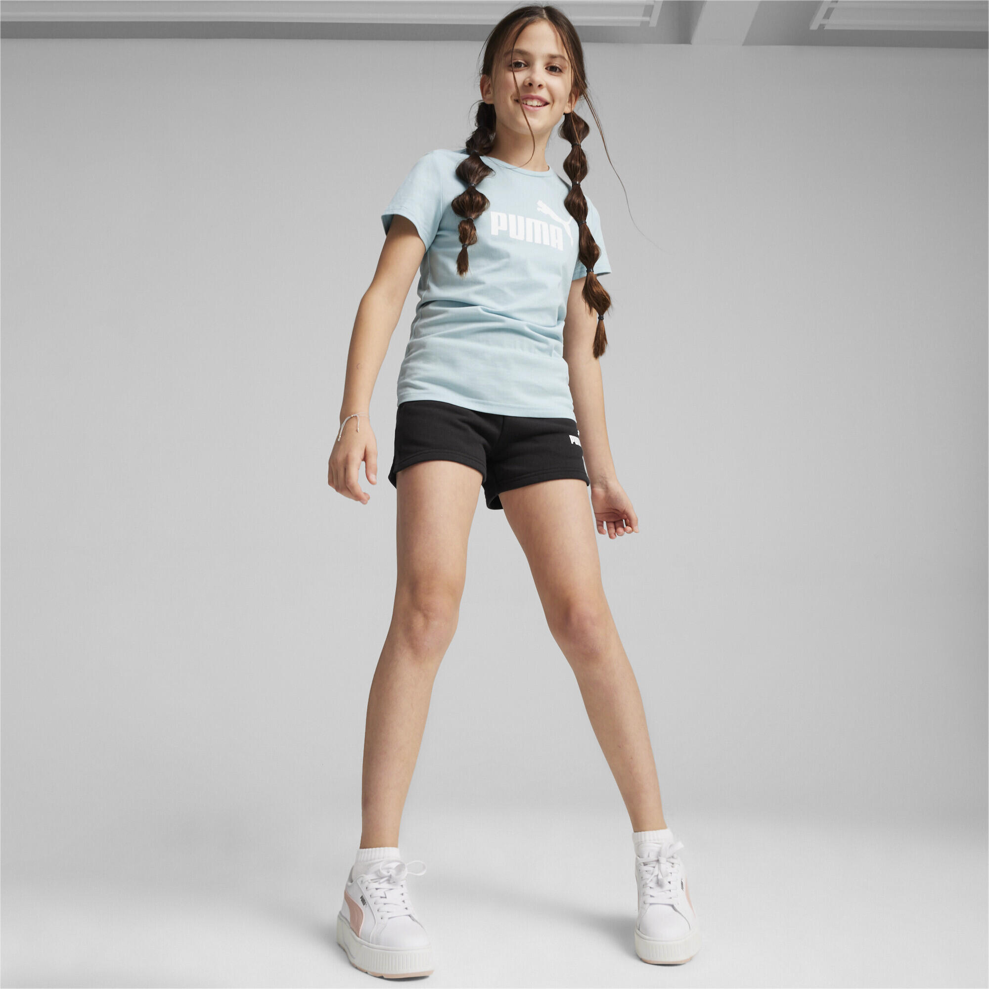 Conjunto de camisola e calções com logótipo para jovens PUMA Turquoise Surf Blue 2/5