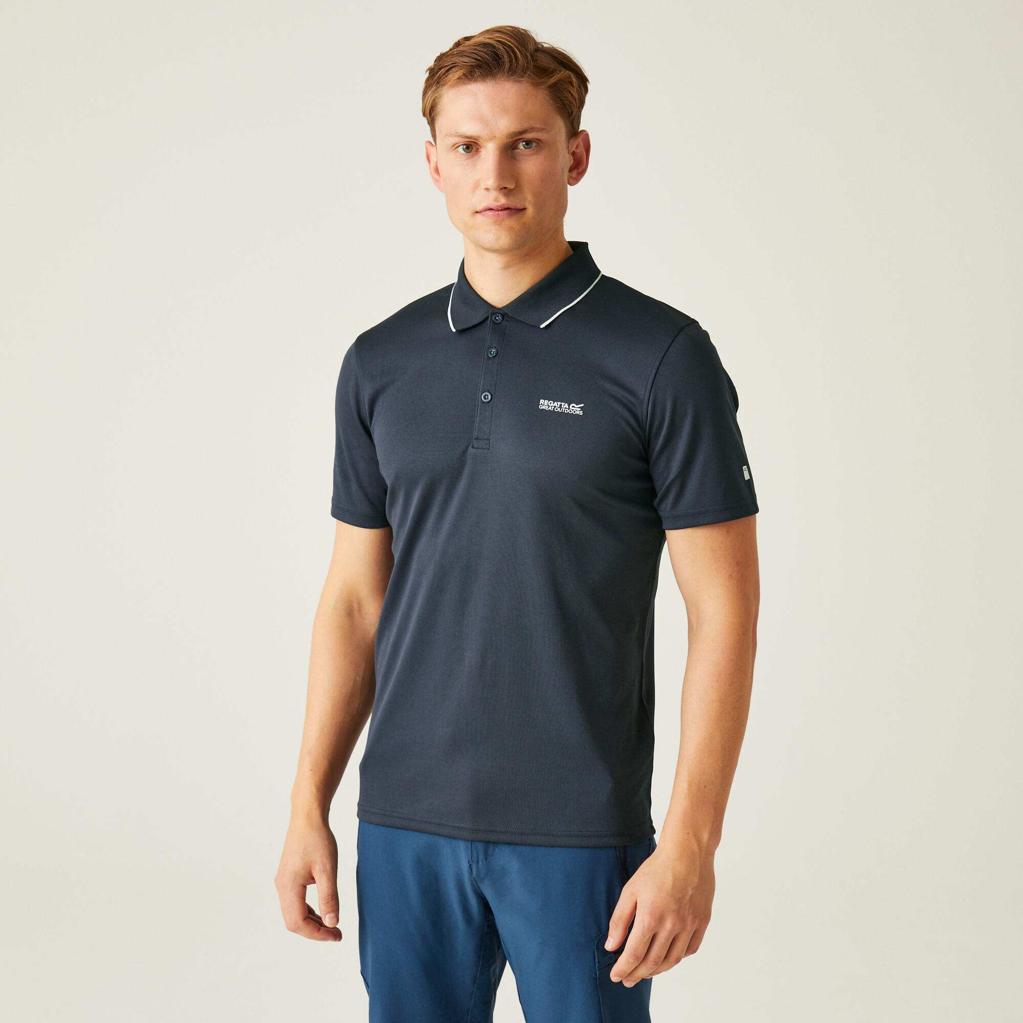 Maverik V Men's Fitness Short Sleeve Polo Shirt - Navy 1/7