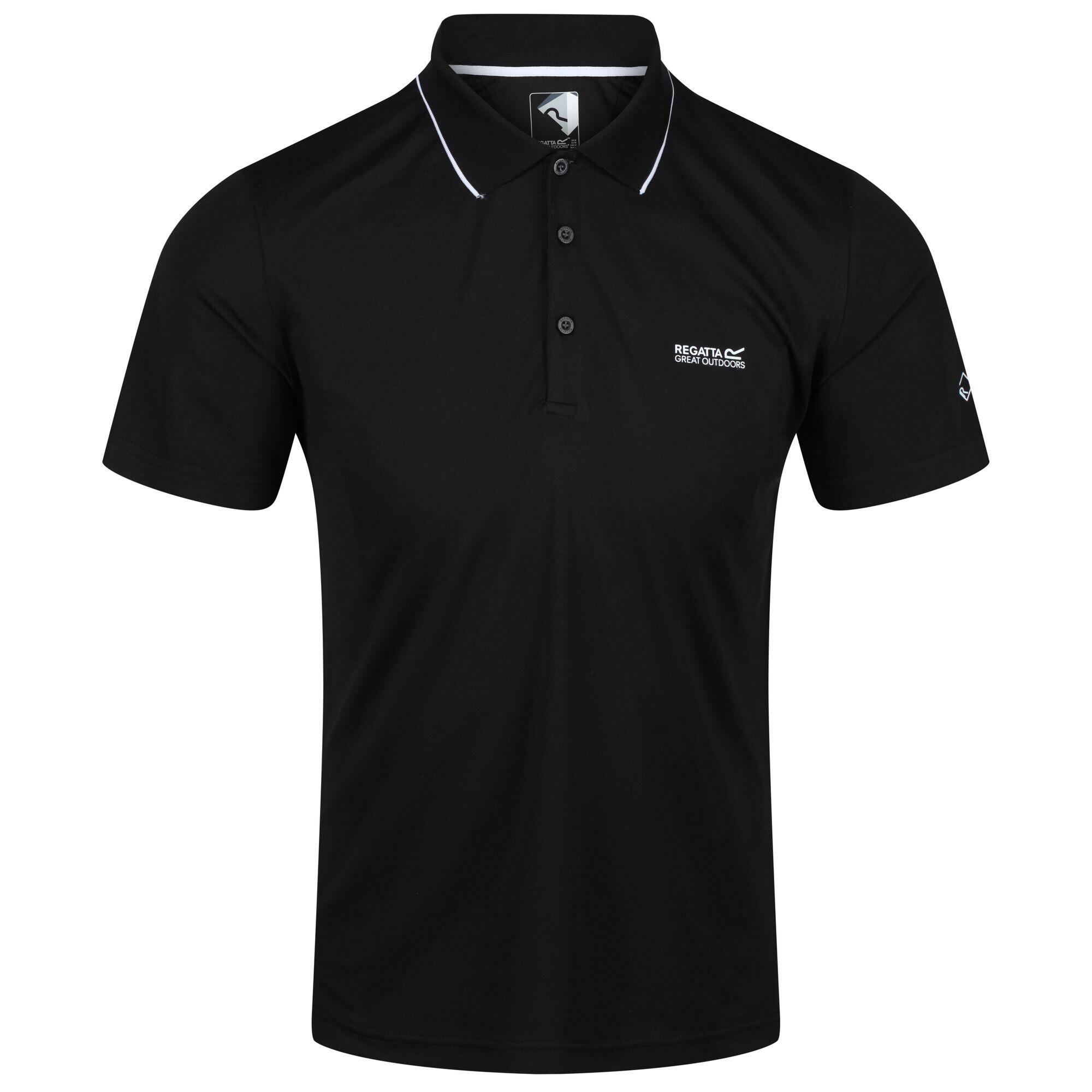 Maverik V Men's Fitness Short Sleeve Polo Shirt - Black 1/7