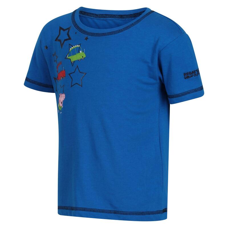 Peppa Wutz Kurzärmeliges Walkingshirt für Kinder - Blau