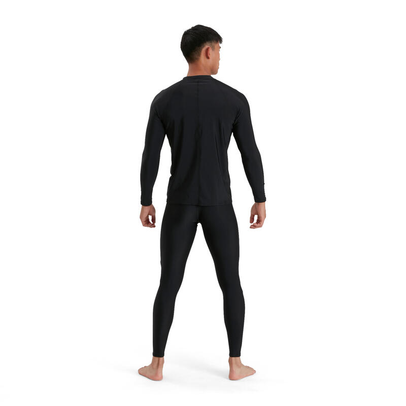 Eco Endurabrite Men'S Essential Zip Front Long Sleeve Rash Top - Black