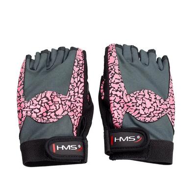 Dames leren gym handschoenen (grijs/pink)