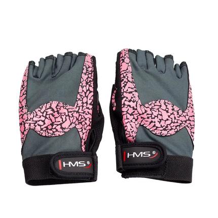 Handschuhe für Damen, Fitnessstudio, Leder Damen und Herren Grau/Pink