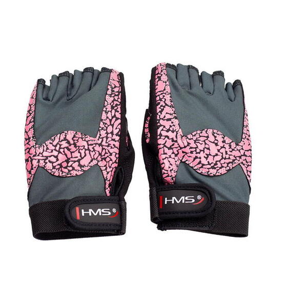 Handschuhe für Damen, Fitnessstudio, Leder Damen und Herren Grau/Pink