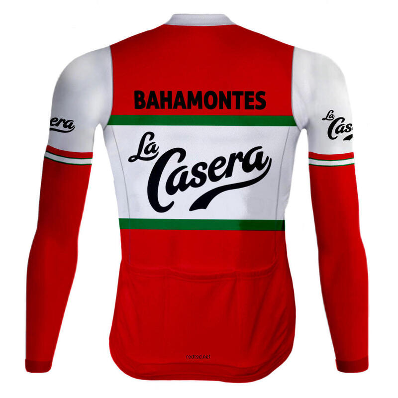 Veste de cyclisme rétro (polaire) La Casera Rouge - RedTed