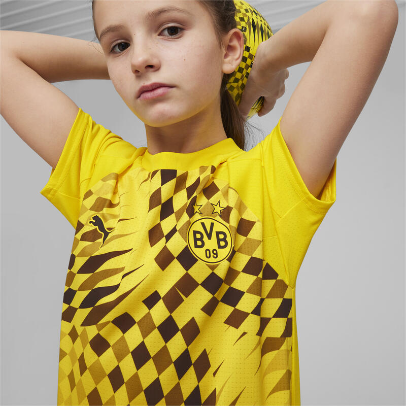 Maglia pre partita Borussia Dortmund per ragazzi PUMA Cyber Yellow Black