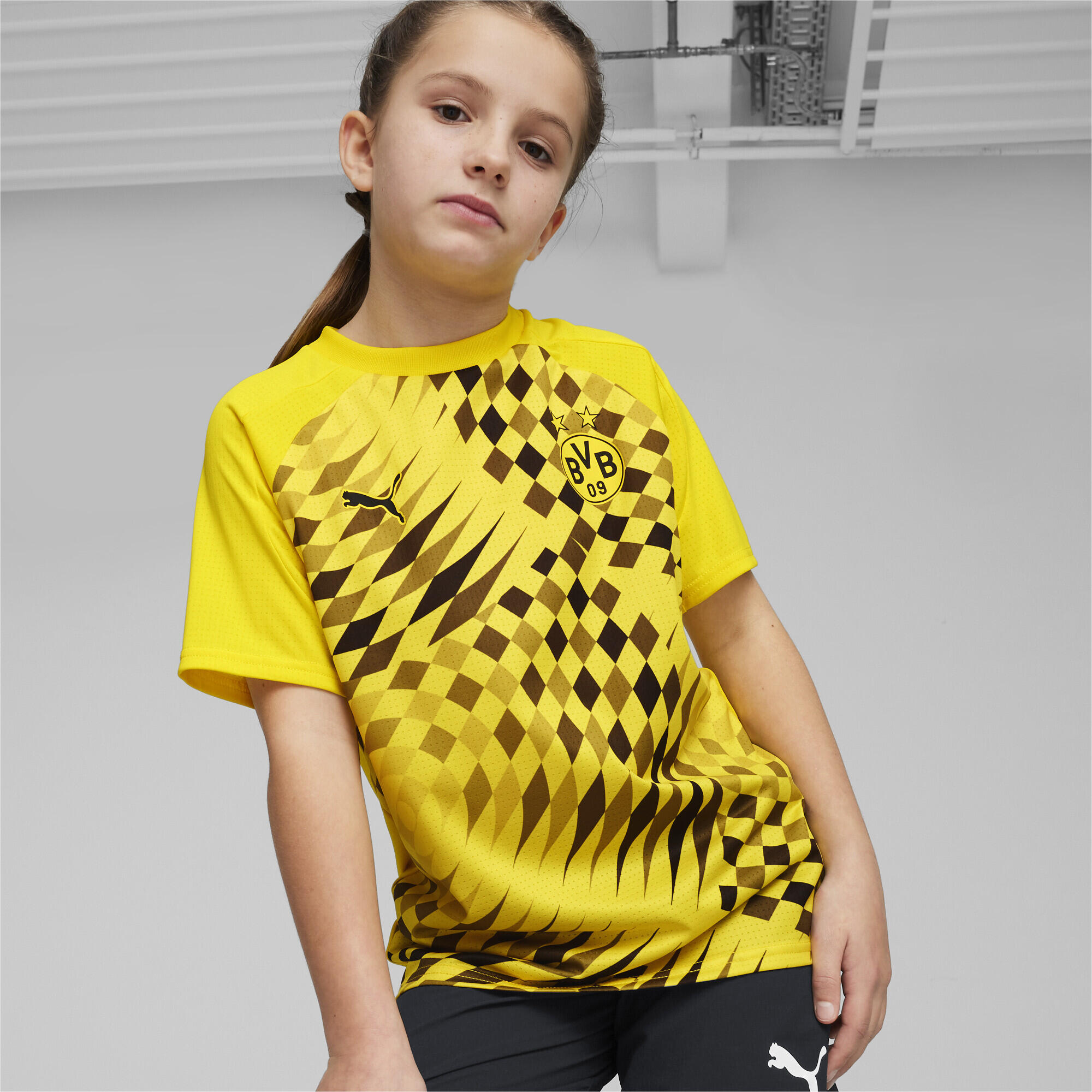 Camiseta prepartido Borussia Dortmund Niño PUMA Cyber Yellow Black 2/6