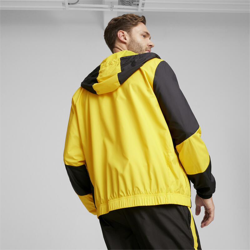 Veste tissée d'avant-match 23/24 Borussia Dortmund PUMA Cyber Yellow Black