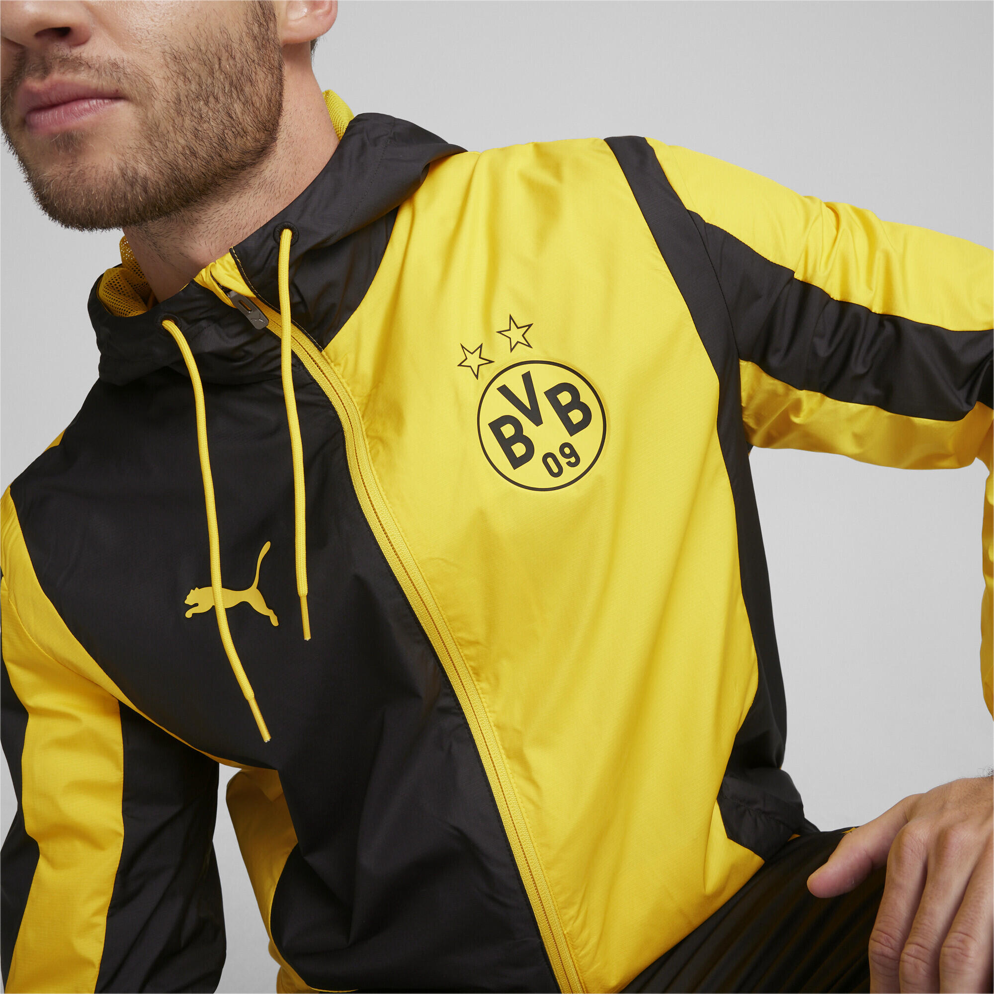 Chaqueta prepartido Borussia Dortmund PUMA Cyber Yellow Black 3/5