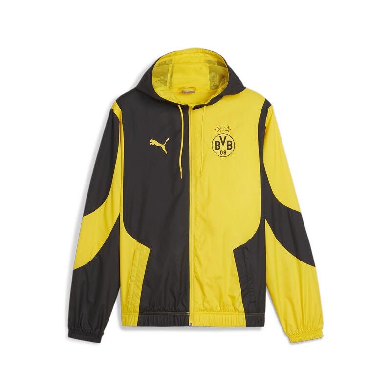 Veste tissée d'avant-match 23/24 Borussia Dortmund PUMA Cyber Yellow Black