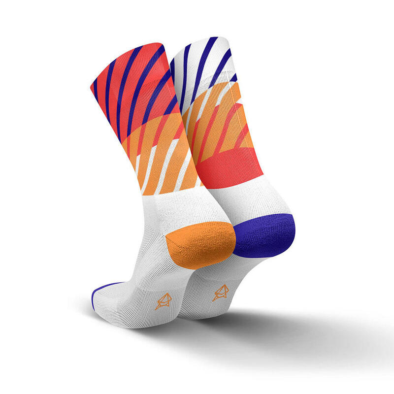 High-Cut Running Socks - Diagonals Orange
