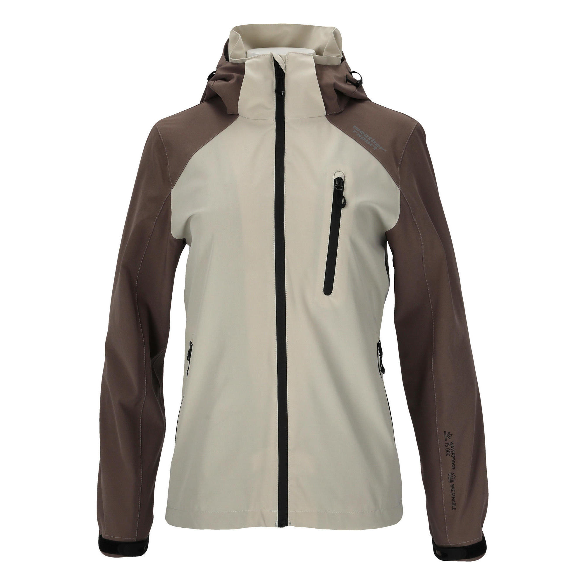 Weather Report - Veste Imperméable Femme Weather Report Camelia - Veste - Blanc|marron - 46 L/xl - Decathlon