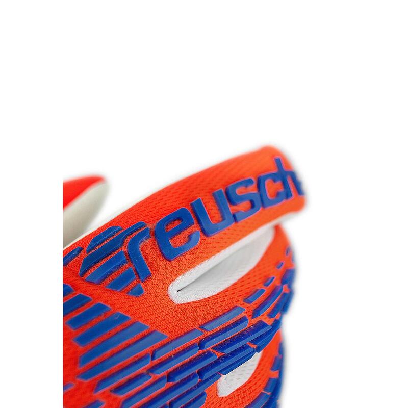 Guantes de portero fútbol niño Reusch Attrakt Freegel Silver, deep orange