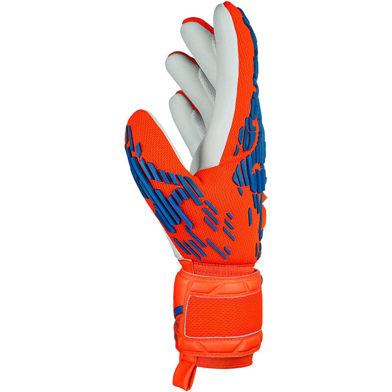 Guantes de portero fútbol niño Reusch Attrakt Freegel Silver, deep orange