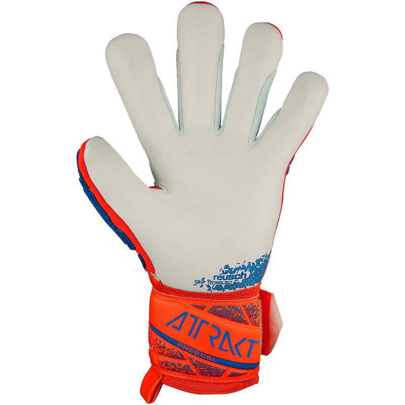 Guantes de portero fútbol niño Reusch Attrakt Freegel Silver, deep orange