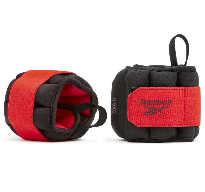 Reebok Flexlock Ankle Weights 2 x 0.5kg Red REEBOK Decathlon