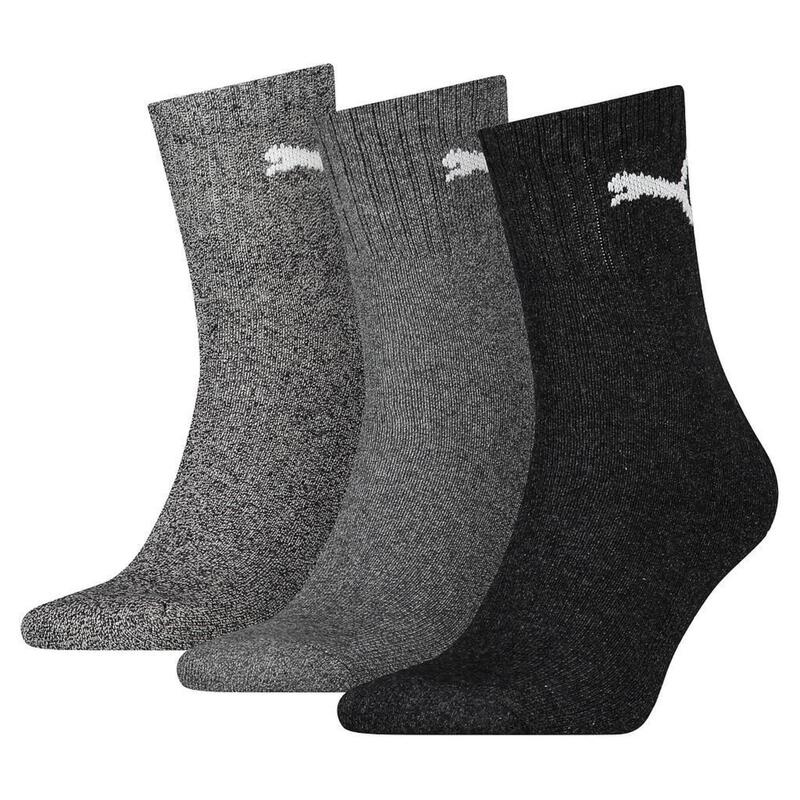 Unisex Adult Crew Socks (Pack of 3) (Grey)