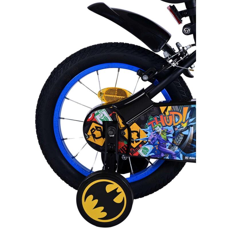 VOLARE BICYCLES Vélo enfant Batman 14 pouces, sans frein à rétropédalage