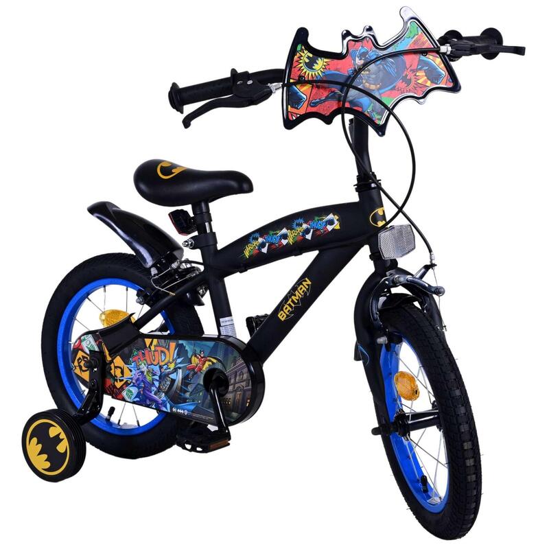 VOLARE BICYCLES Vélo enfant Batman 14 pouces, sans frein à rétropédalage