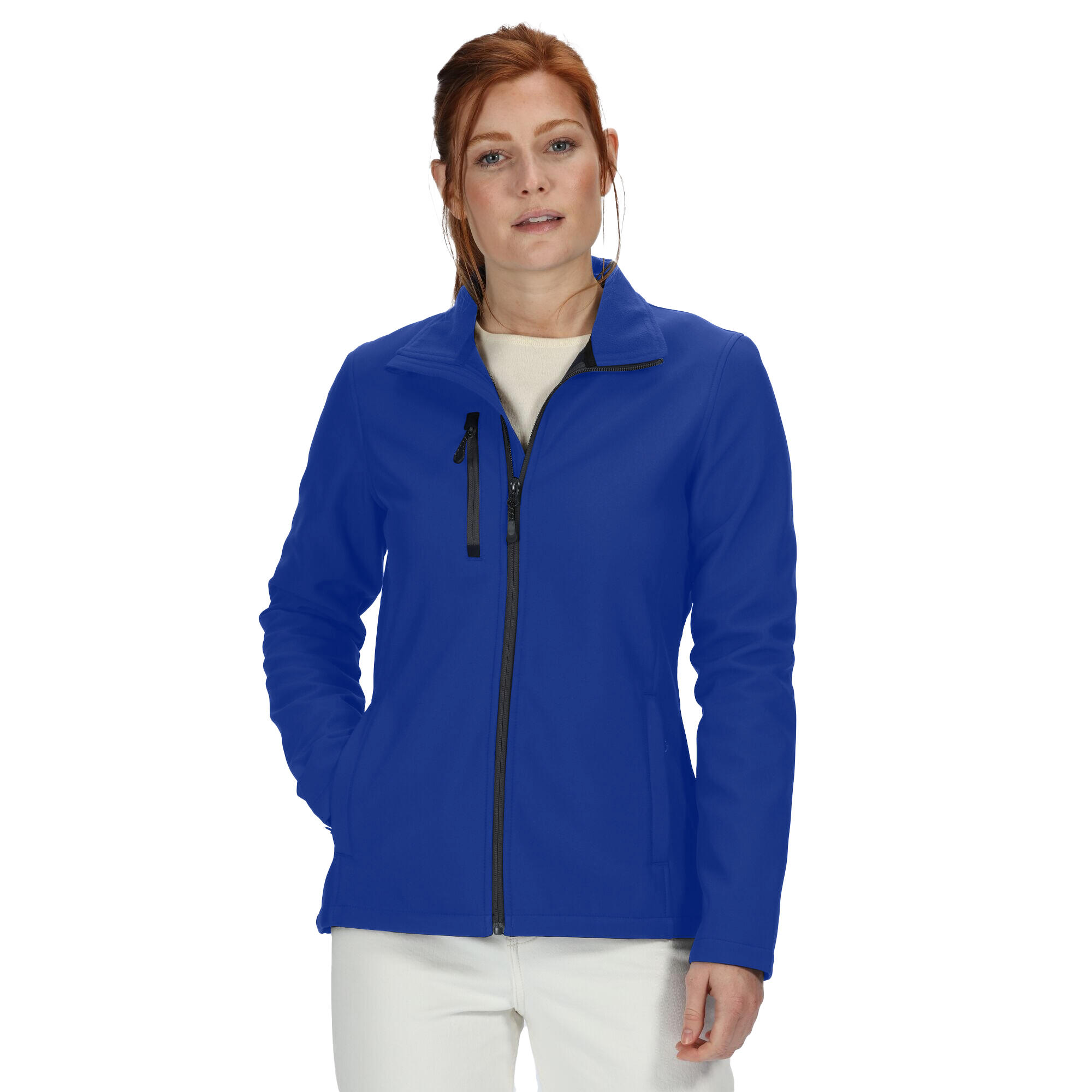 Womens/Ladies Honestly Made Softshell Jacket (Royal Blue) 3/4