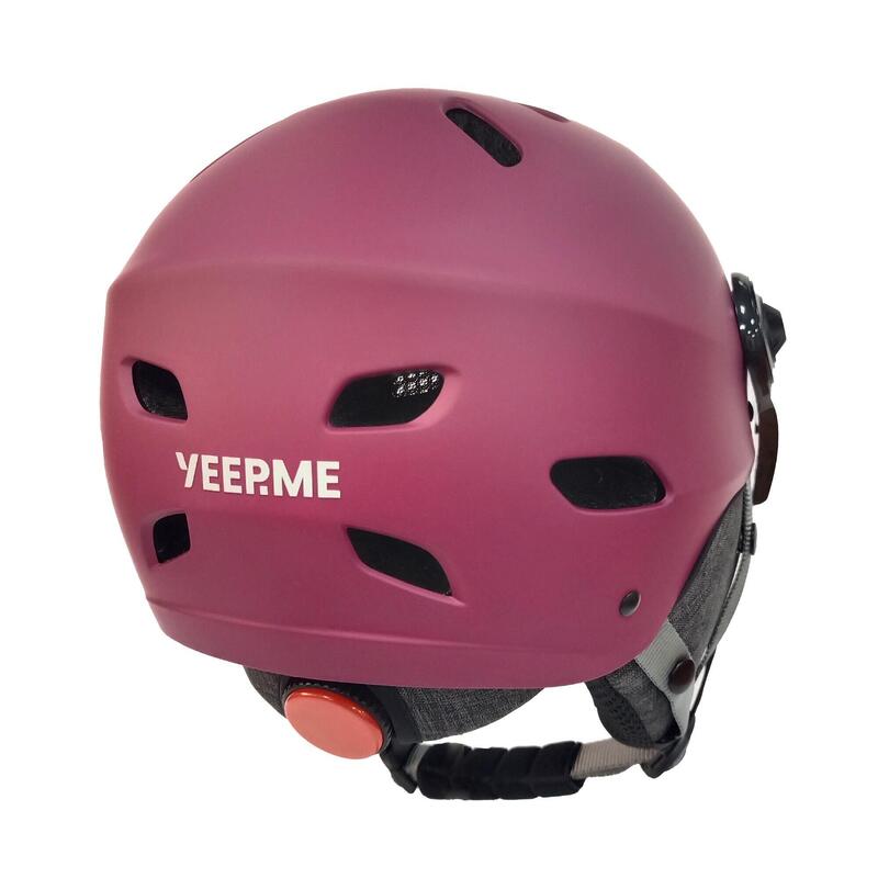Casque YEEP.ME H.30 Vision LED Burgandy - LED et Visière pour Vélo, Trottinette