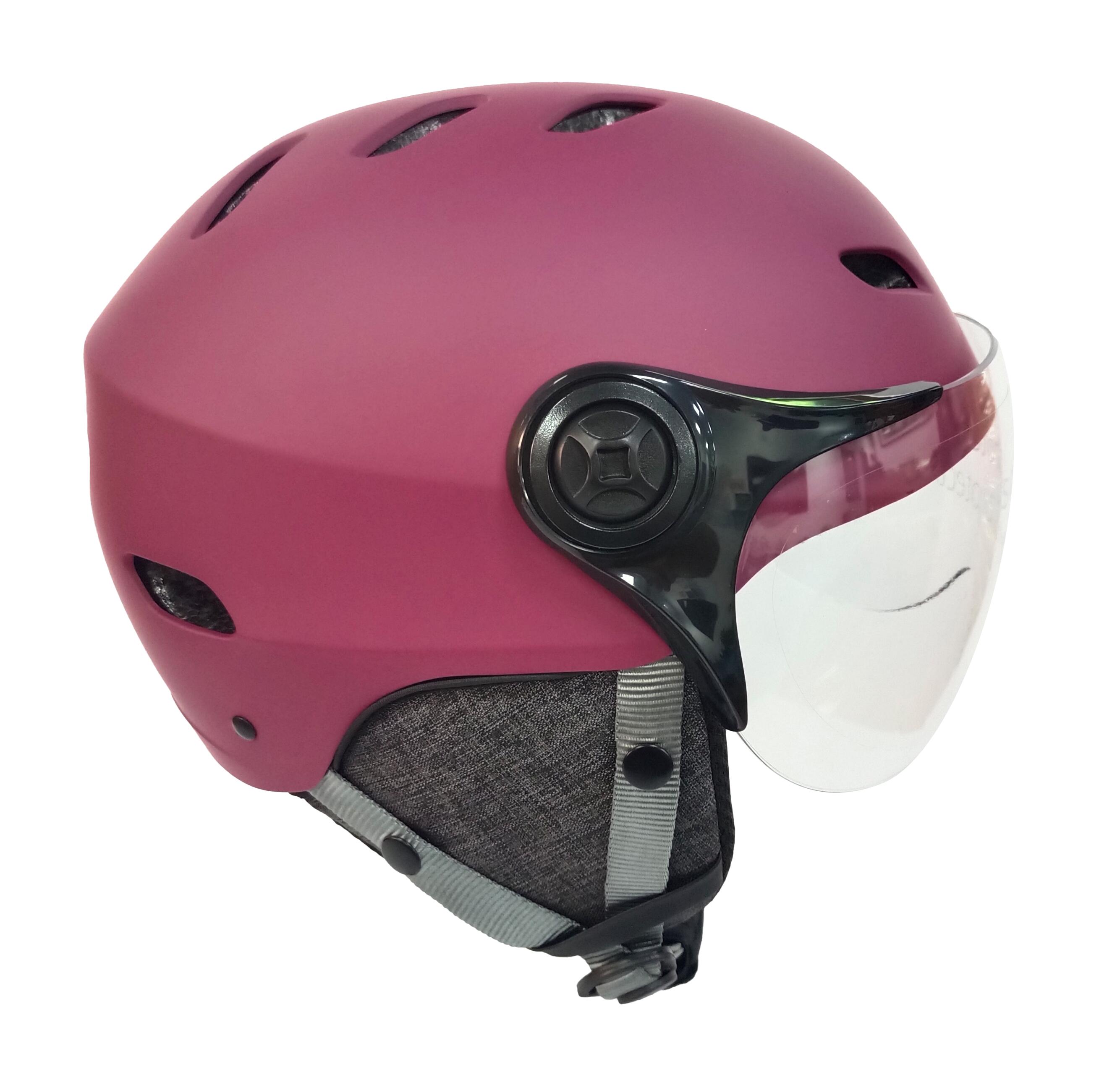 Casco YEEP.ME H.30 Vision LED Burgandy - LED y Visera para Bicicleta y Scooter 2/8