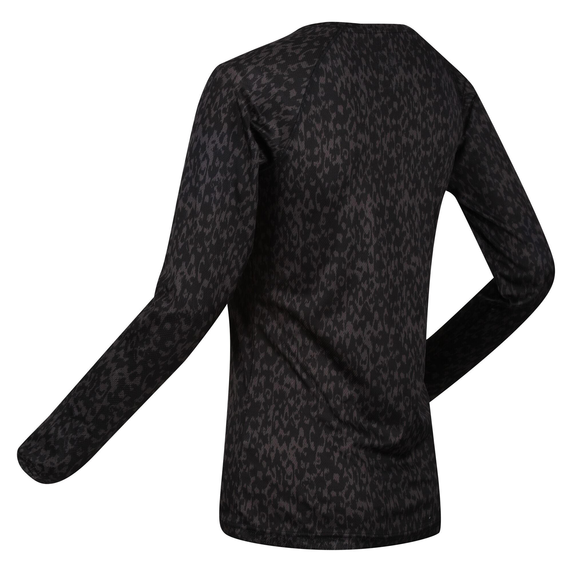 Womens/Ladies Bampton Printed LongSleeved TShirt (Black) 4/5
