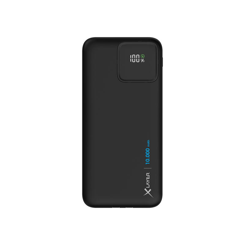 Xlayer Powerbank 10.000 mAh mit zwei integrierten Kabeln PD 20W Black