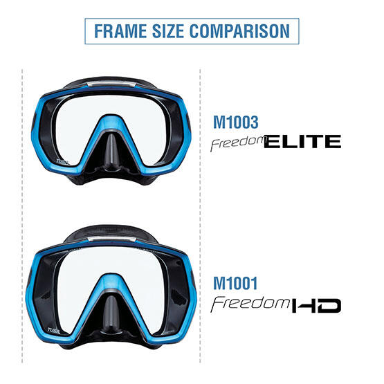 Freedom Elite M1003 透明硅膠框潛水面鏡 (FB) - 藍色