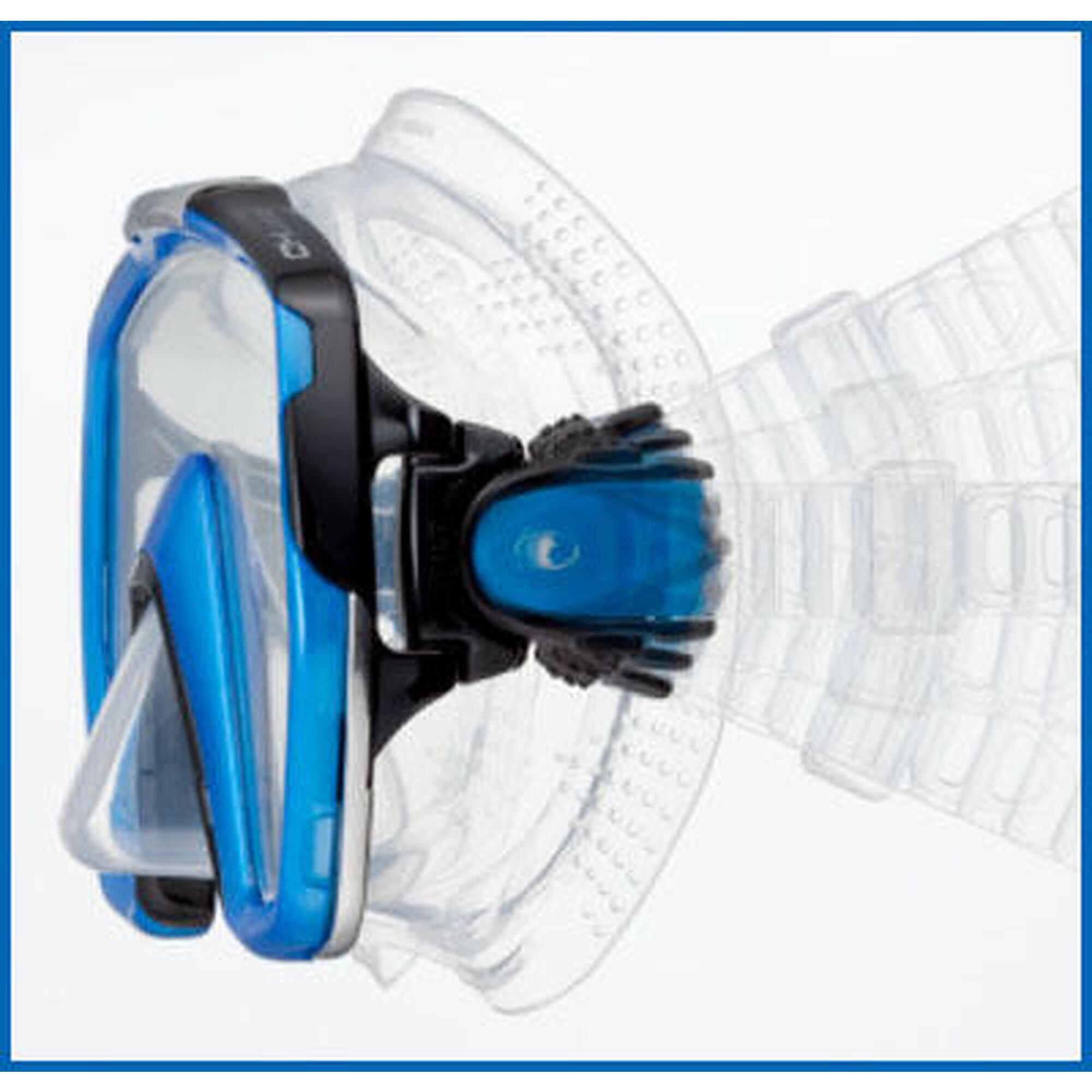 Freedom Elite M1003 Clear Silicone Diving Mask (FB) - Blue