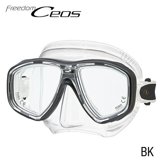 Freedom Ceos M-212 透明硅膠框潛水面鏡 (BK) - 黑色