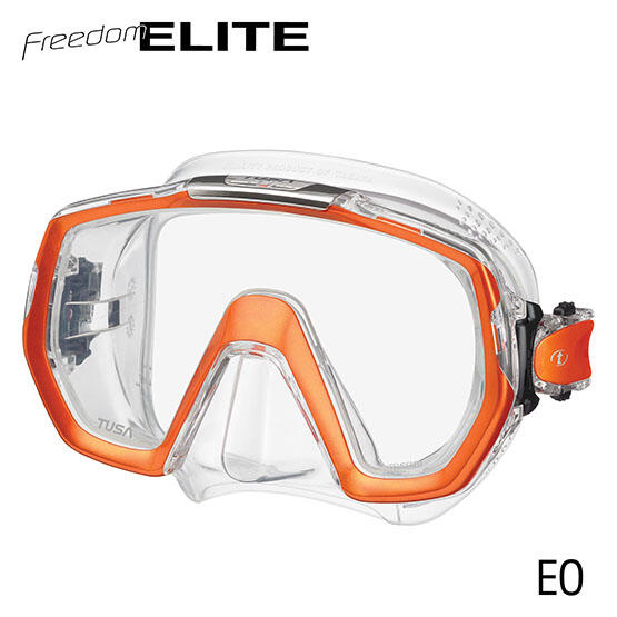 Freedom Elite M1003 Clear Silicone Diving Mask  (EO) - Orange