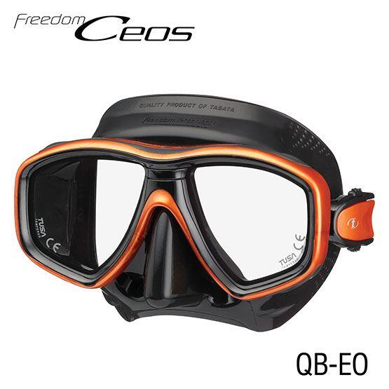 Freedom Ceos M-212 黑色硅膠框潛水面鏡 (QB-EO) - 橙色