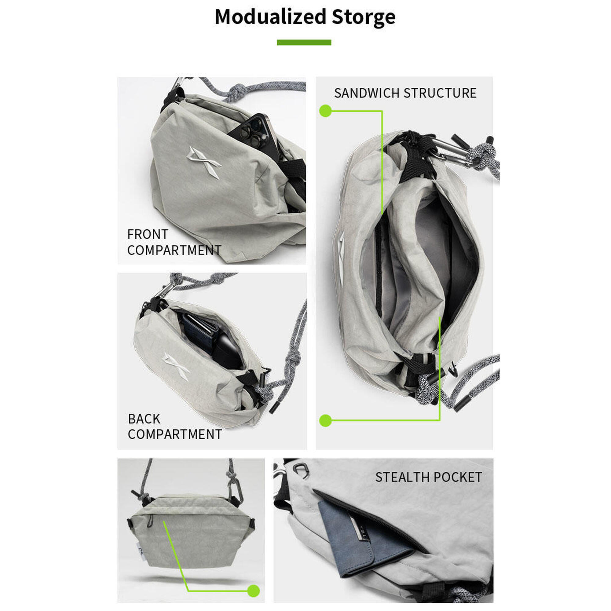 VIA Modularized Sling Bag 8L - Black