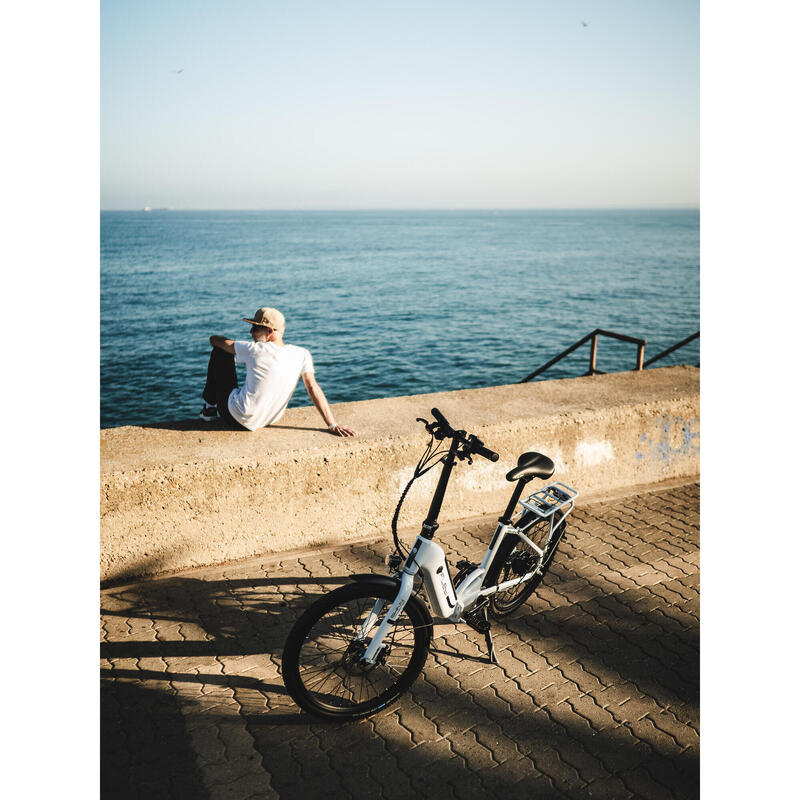 Bicicletta elettrica pieghevole da turismo Swan White | Ruote da 24"