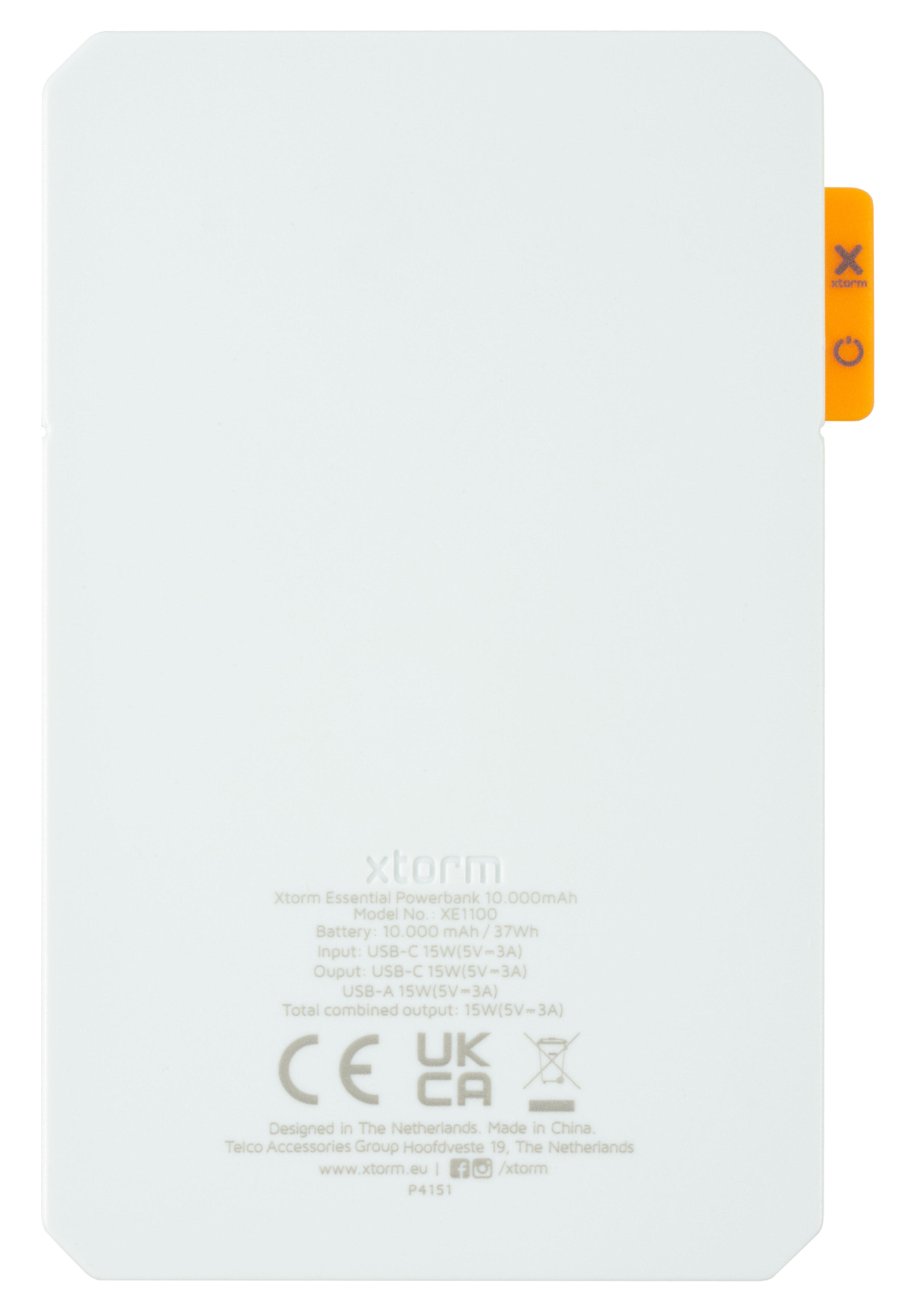 Xtorm 15W Essential Powerbank - 10 000mAh - Chargement rapide, 2 ports, Blanc 3/7