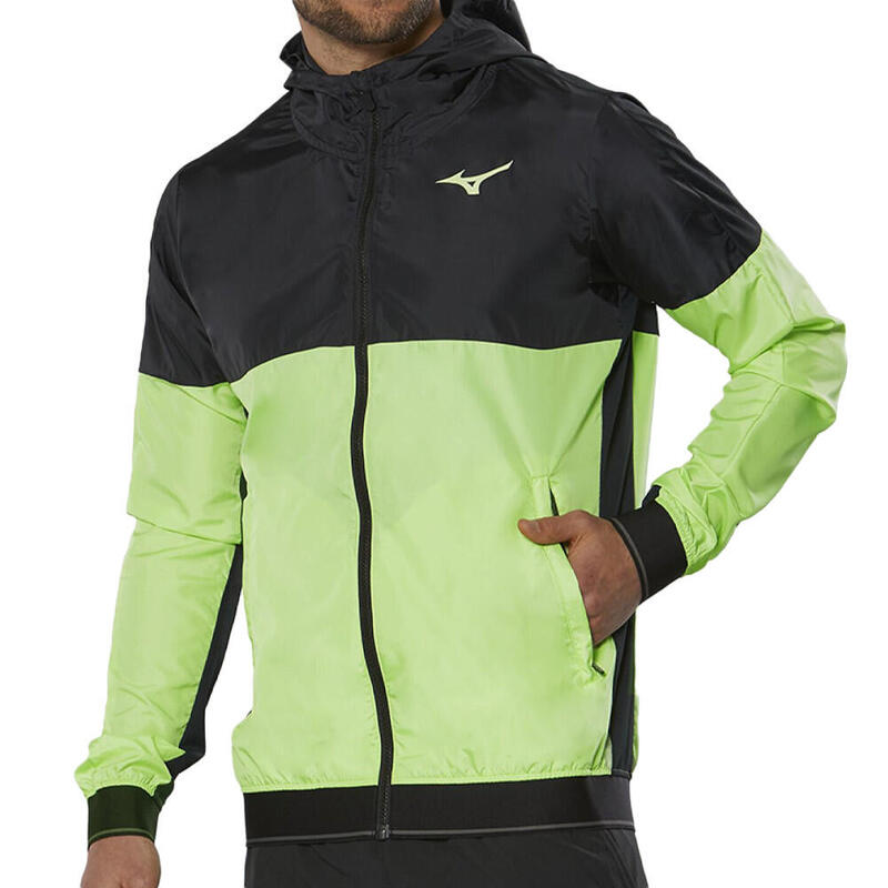 Veste Coupe-Vent Noir/Vert  Homme Mizuno 62GE2001