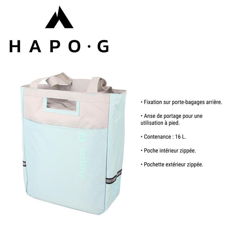 Sac isotherme porte bagage 16L Bleu/Gris - Vélo électrique, VTT, VTC - HAPO-G