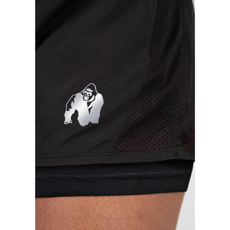 Gorilla Wear Portland 2-In-1 Shorts - Zwart - S