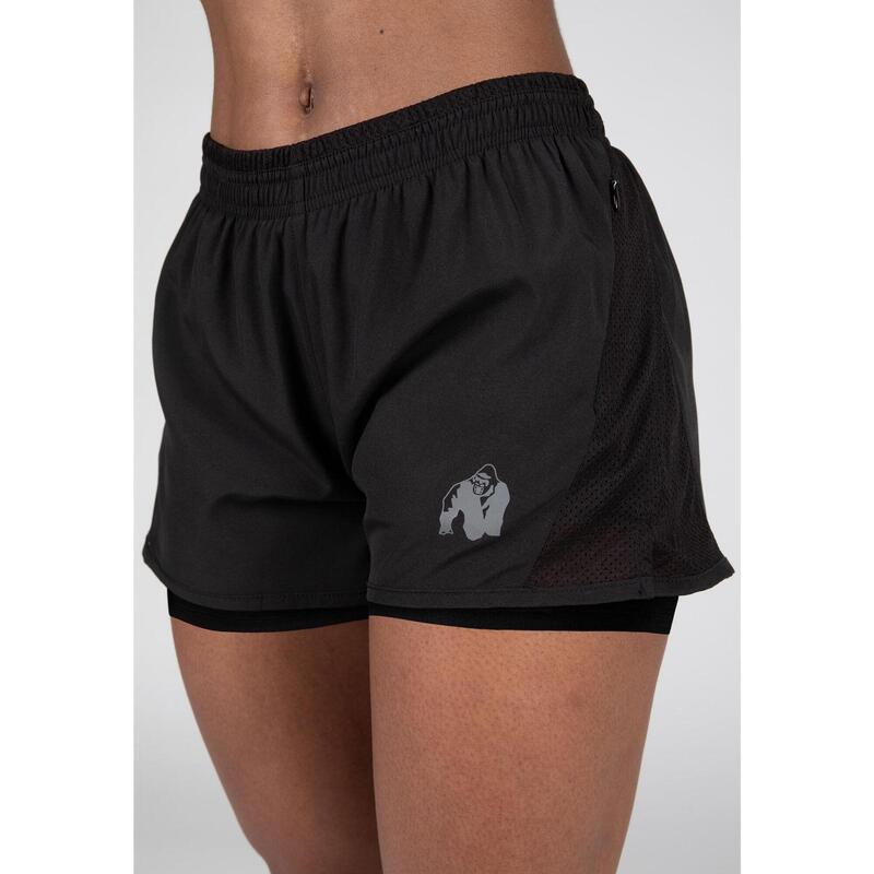Gorilla Wear Portland 2-In-1 Shorts - Zwart - S