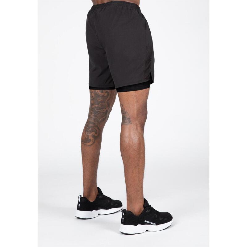 Gorilla Wear Modesto 2-In-1 Shorts - Zwart - 2XL