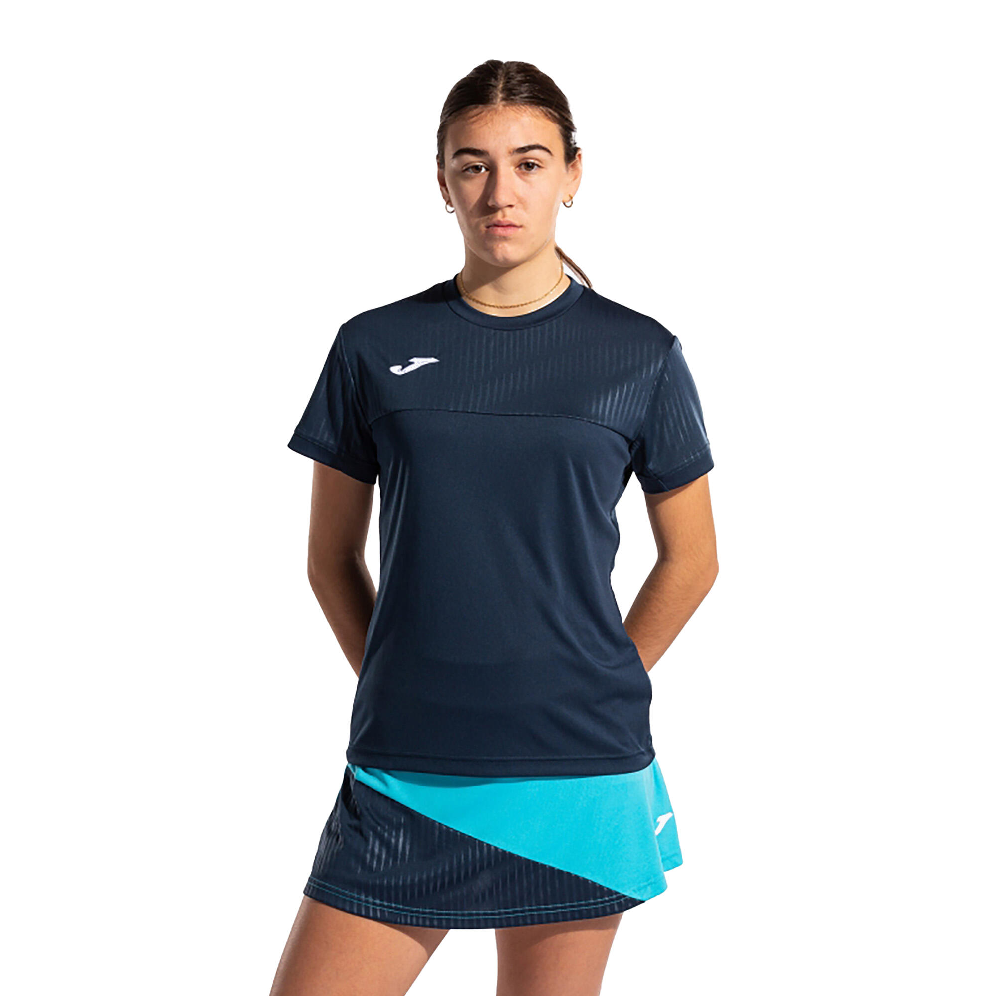 Joma - Maillot Manches Courtes Padel Femme Joma Montreal Bleu Marine - T-shirt Manches Courtes - Bleu - 36 Xs - Decathlon