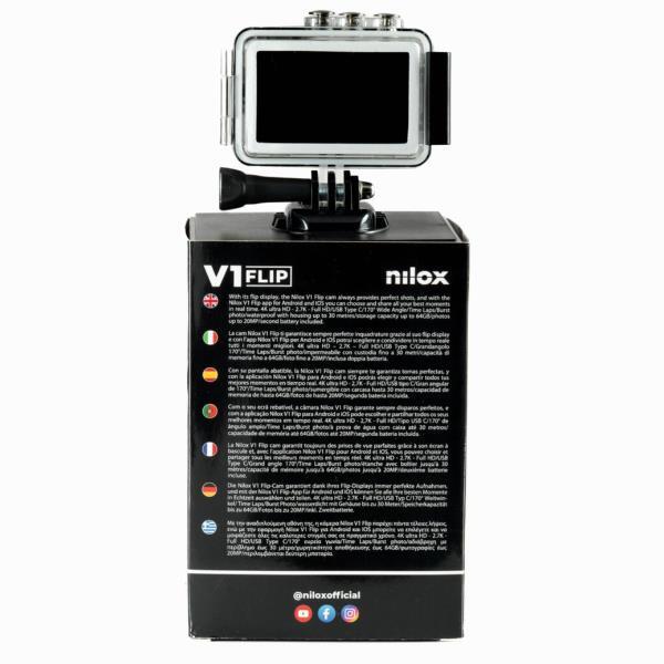 Videocamera sportiva nilox action cam v1 flip con flip display 7/7