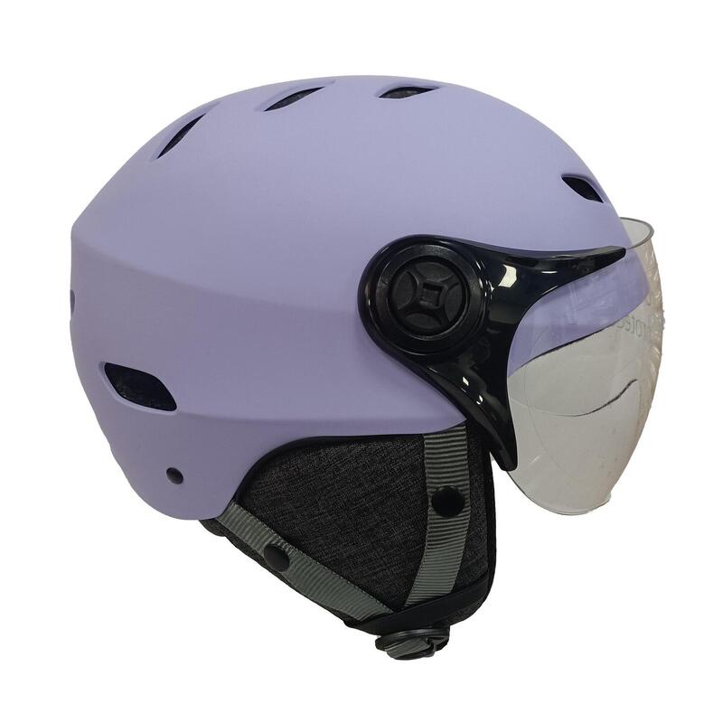 Casque YEEP.ME H.30 Vision LED Lilas - LED et Visière pour Vélo, Trottinette