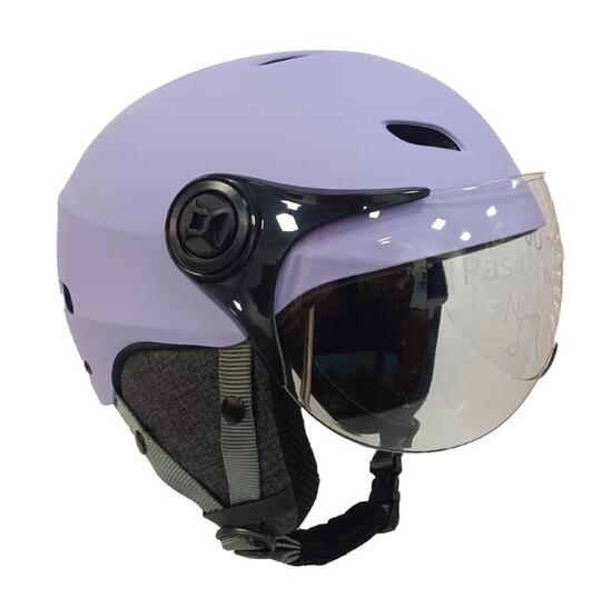 Casque YEEP.ME H.30 Vision LED Lilas - LED et Visière pour Vélo, Trottinette